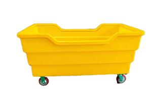 Quality 400-800kg Poly Box Truck Half Opening Poly Linen Commercial Laundry Trolley On Wheels wholesale