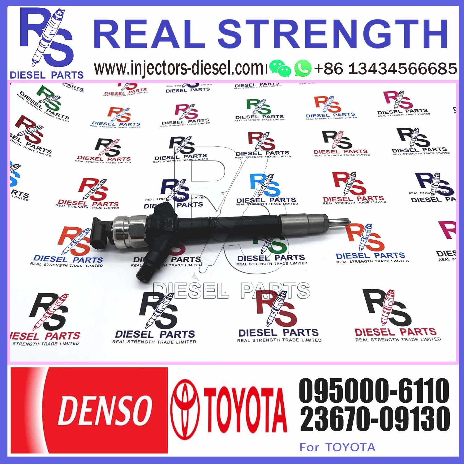 Brand new Denso Common Rail 095000-6110 For Toyota- 2ad-fhv Fuel Injector 23670-09200 236700r060 with high quality