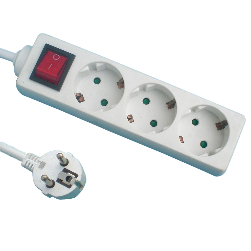 European 6 Gang Electric Extension Socket 3 Way Socket with Customized Functions