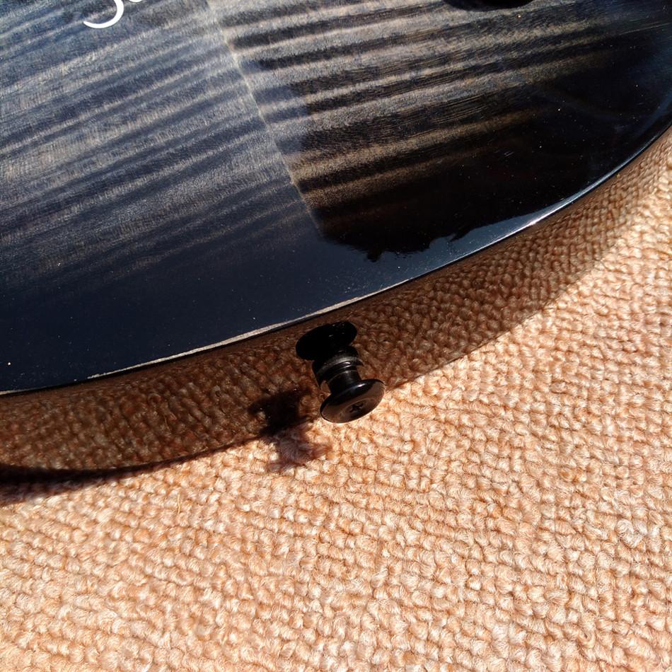 New style high quality LP standard joeperry electric guitar, Transparent black Flame Maple Top electric guitar
