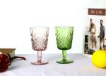 Smooth Rim 88mm Colored Crystal Wine Glasses , Lead Free 10 Ounce Wine Goblet