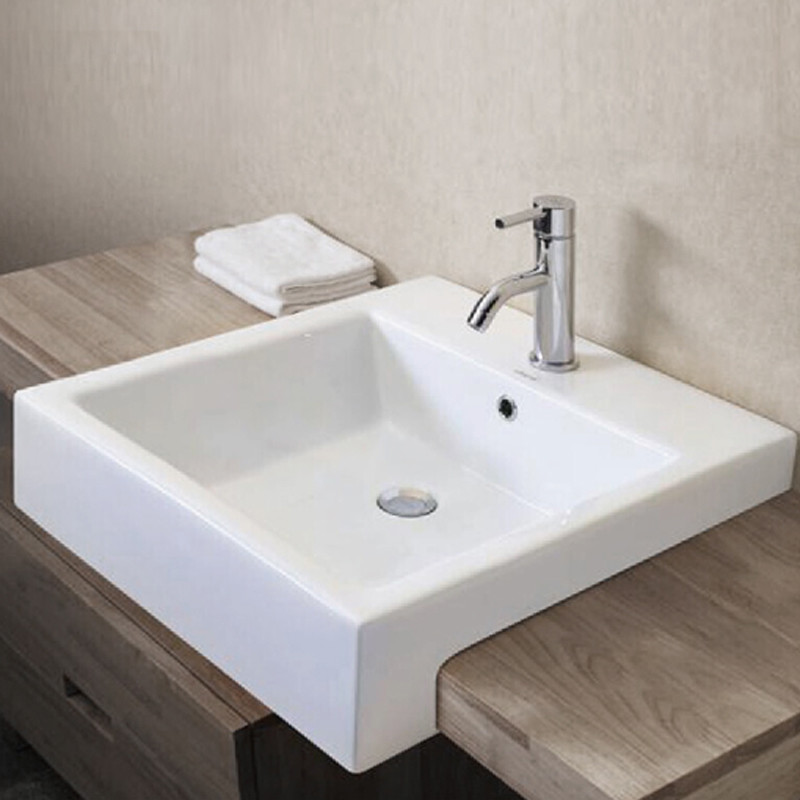 Semi Recessed Counter Top Basin 500x465x190mm With Overflow