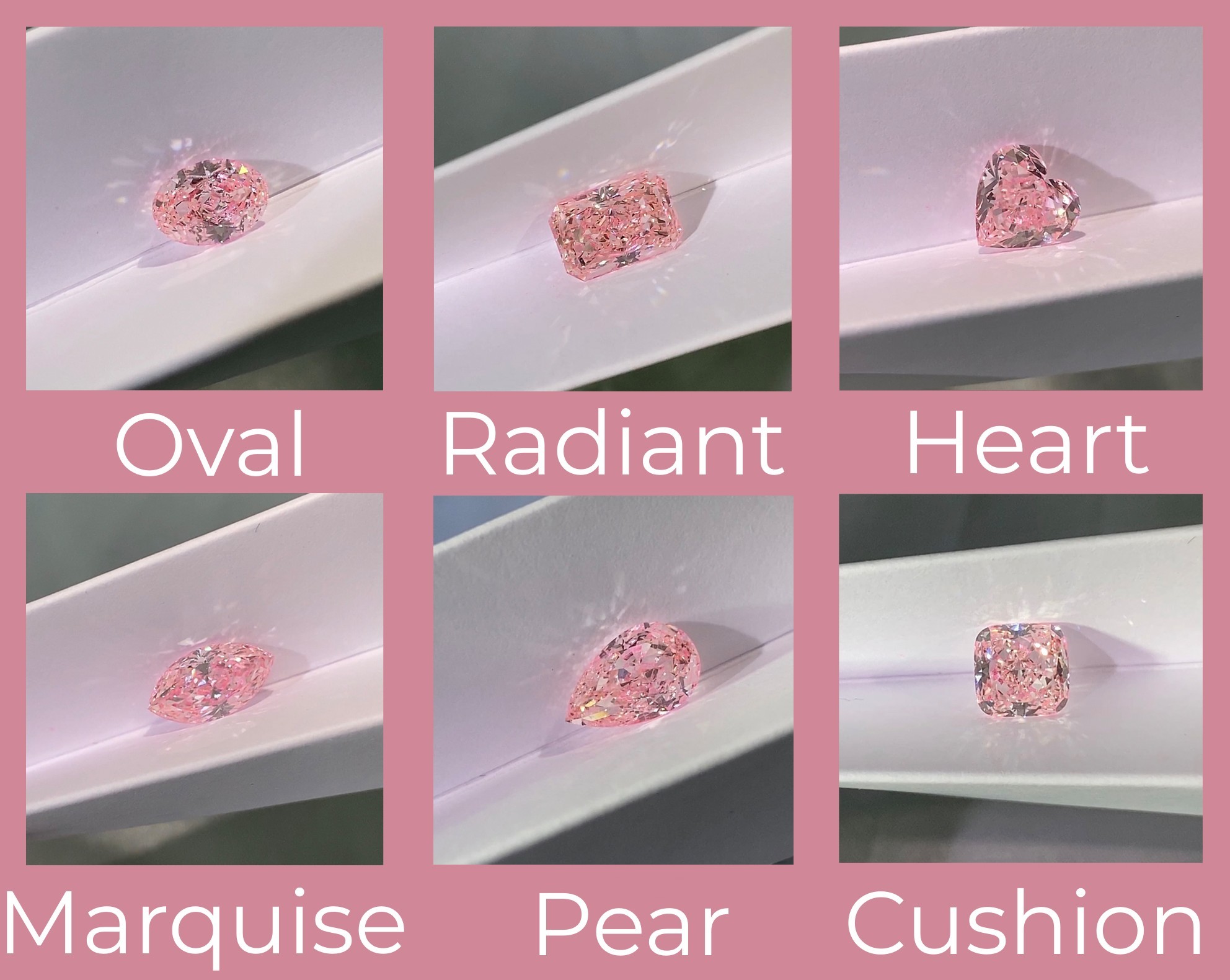 Synthetic CVD Lab Grown Pink Diamonds Heart Shape 2.5ct-3.0ct
