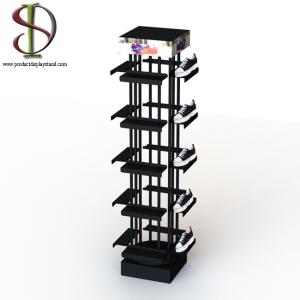 Quality 20 Shoes 360 Rotating Shoe Rack With 4 Sides And Metal Shelves wholesale
