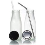 OEM Kombucha Glass Milk Bottles Glass Juice Containers With Lids