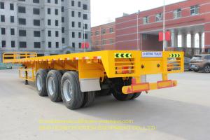 Quality Beam Type Flatbed Tractor Trailer Three Axle 13 Ton For Container Transport wholesale