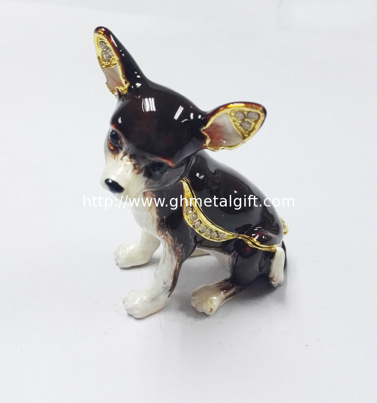 dog bejeweled trinket box dog alloy decorative crafts pewter ornament home decorative