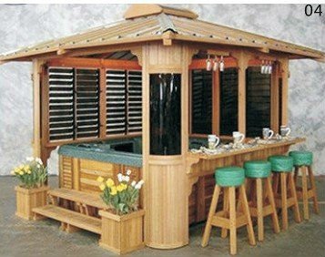 Wooden House Hot Tub Gazebo With Red Pine / White Fir Material