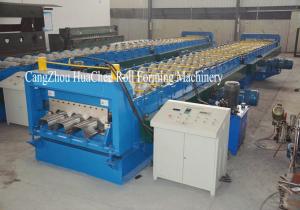 Quality PLC Control Hydralic Cut Metal Deck Roll Forming Machine For 26 Roller Stations wholesale