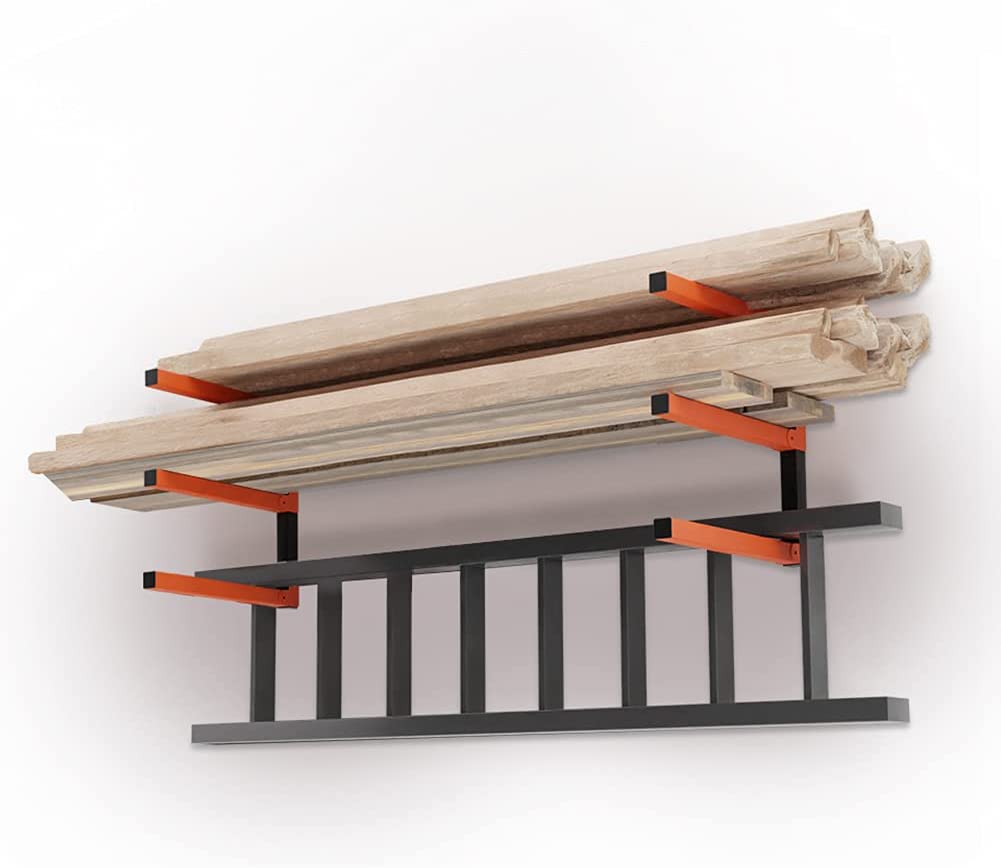 Wall-Mounted Lumber Storage Rack For Indoor And Outdoor Perfect For Home