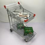 Foldable Warehouse Supermarket steel Q195 Double Layer Trolley