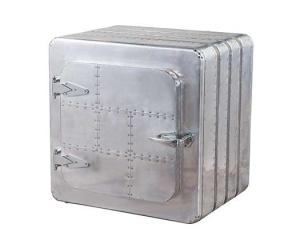 Quality Aviator Vintage Table Aluminium Metal Storage Side Table With 1 Door wholesale