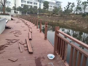 Quality Corridor Anti Corrosion Wpc Fence Boards Garden Wpc Balustrade 3.6M Railing wholesale