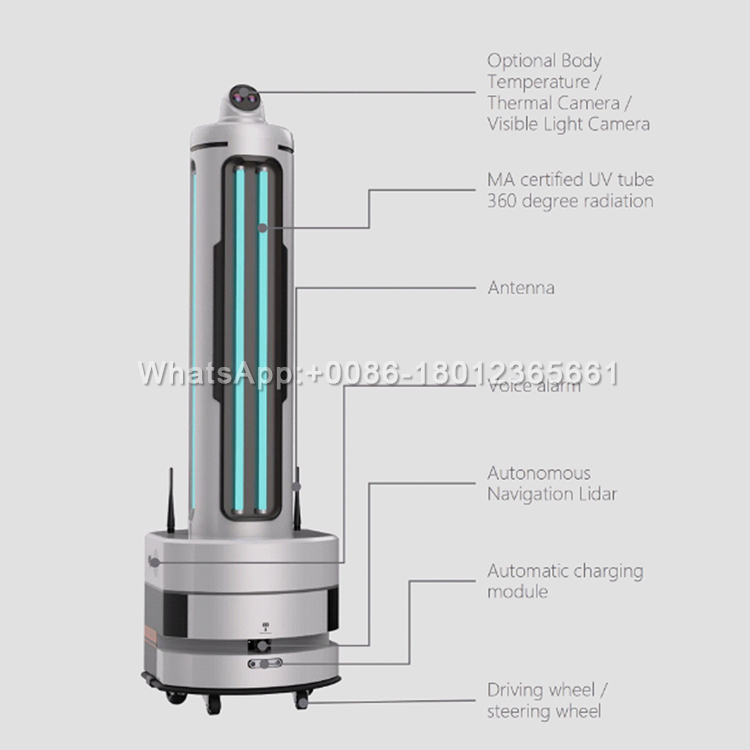 Waterproof Safety UV Medical Disinfection Robot