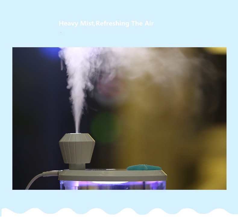 New Arrival Upgrade Version Mini Fish Tank Humidifier USB Anion Soothing Colorful Light Humidifier