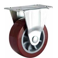 Quality 2&quot; rigid PU caster red, fixed PU caster, PU castors, light duty caster wholesale