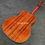 Grand OM Guitar Solid KOA Back Side Acoustic Guitar, Customized Logo on