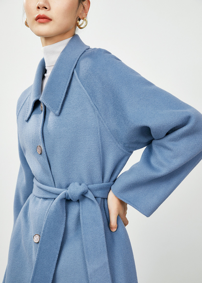 Square Collar Vintage Style Wool Coat With Special Buttons