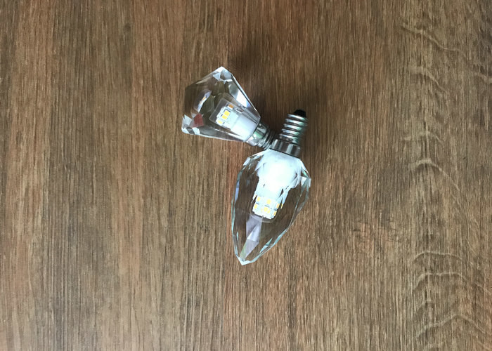 Diamond Shape E14 Crystal Led Candle Bulb Concussion Proof 2700k Cct
