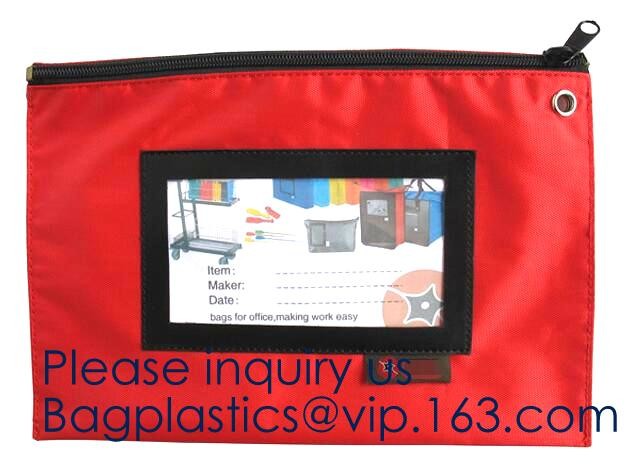 Zipper Vinyl PVC Leather Bank Deposit Bags Bank Deposit Bag With Key Ring,Locking Courier Bag 1000 Denier Nylon Combinat