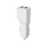 White KOSUN 5V2.4A Dual Port Vehicle Charger Samsung