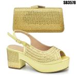 New shoes bag set with stones beautiful italian shoes to match bag set Women