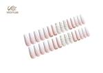 Fashionable Long Coffin Marbling ballerina fake nails Full Cover