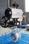 Pneumatic Actuator Operated Butterfly Valve Flanged Type Double Acting / Spring