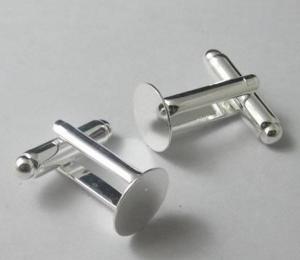Quality Fashion Shiny Polishing Backs Blank Pad Cufflinks wholesale