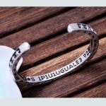 Vintage Black Rhodium Plated Thai 925 Sterling Silver Star Bangle Bracelet