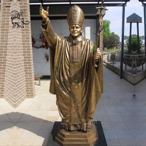 Quality BLVE Bronze Pope Saint St. John Paul II Statue Roman Catholic Religious Life Size Garden Decoration wholesale