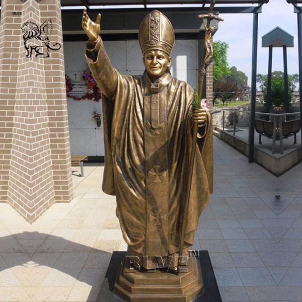 BLVE Bronze Pope Saint St. John Paul II Statue Roman Catholic Religious Life