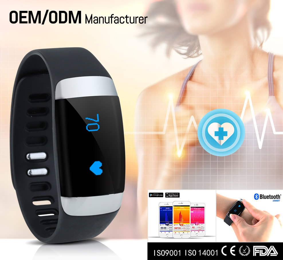 Silicone Bluetooth Wristband Activity Monitors Fitness Tracker Device BLE 4.0