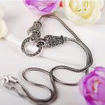 925 Sterling Silver Wheat Chain Necklace Thai Vintage Marcasite Necklace