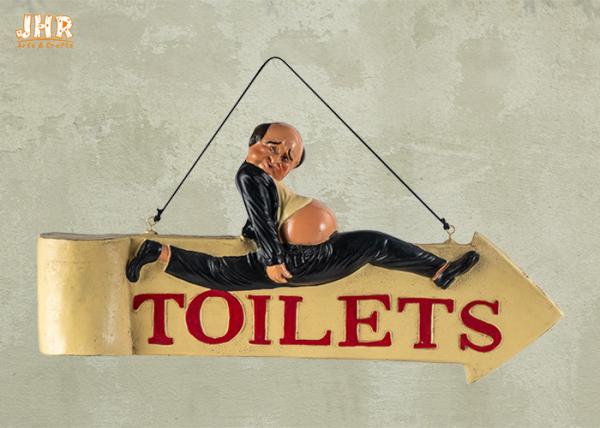 Funny Toilet Signs Polyresin Statue Figurine Resin Wall Mounted Sign Bar Sign