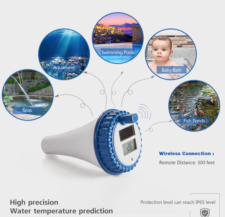 7-15v Multifunctional Pool Wireless Thermometer For Indoor Bathtub And Outdoor Swimming Pool