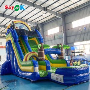 Quality Outdoor Inflatable Slide Giant Commercial Adult Blow Up Water Slide Jumpers Bounce Logo Printing wholesale