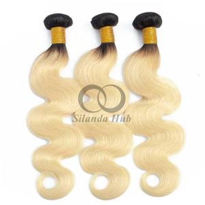 Quality #T1B/613 Bleached Blonde Body Wave Remy Human Hair Bundles Sew In Weave Bundles Brazilian Bundle Deals wholesale