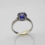 Fashion Sterling Silver with Round 9mm Created Tanzanite and CZ Diamonds Ring