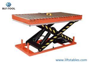 Quality Electric Scissor Hydraulic Lift Table With Roller Conveyor Lift Table 2400x1500mm wholesale