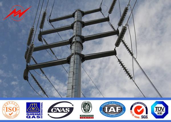 25ft - 90ft Galvanized Steel Utility Power Poles 1280kg Load For Power