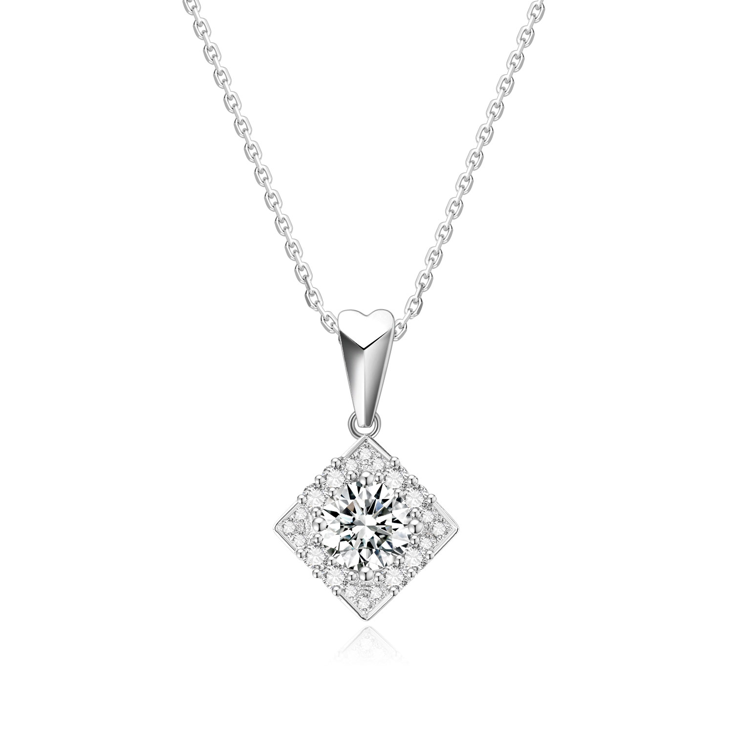 18k Gold Lab-Grown Diamond Pendant For Gift And Party , Fashion White Diamond Jewelry Pendant