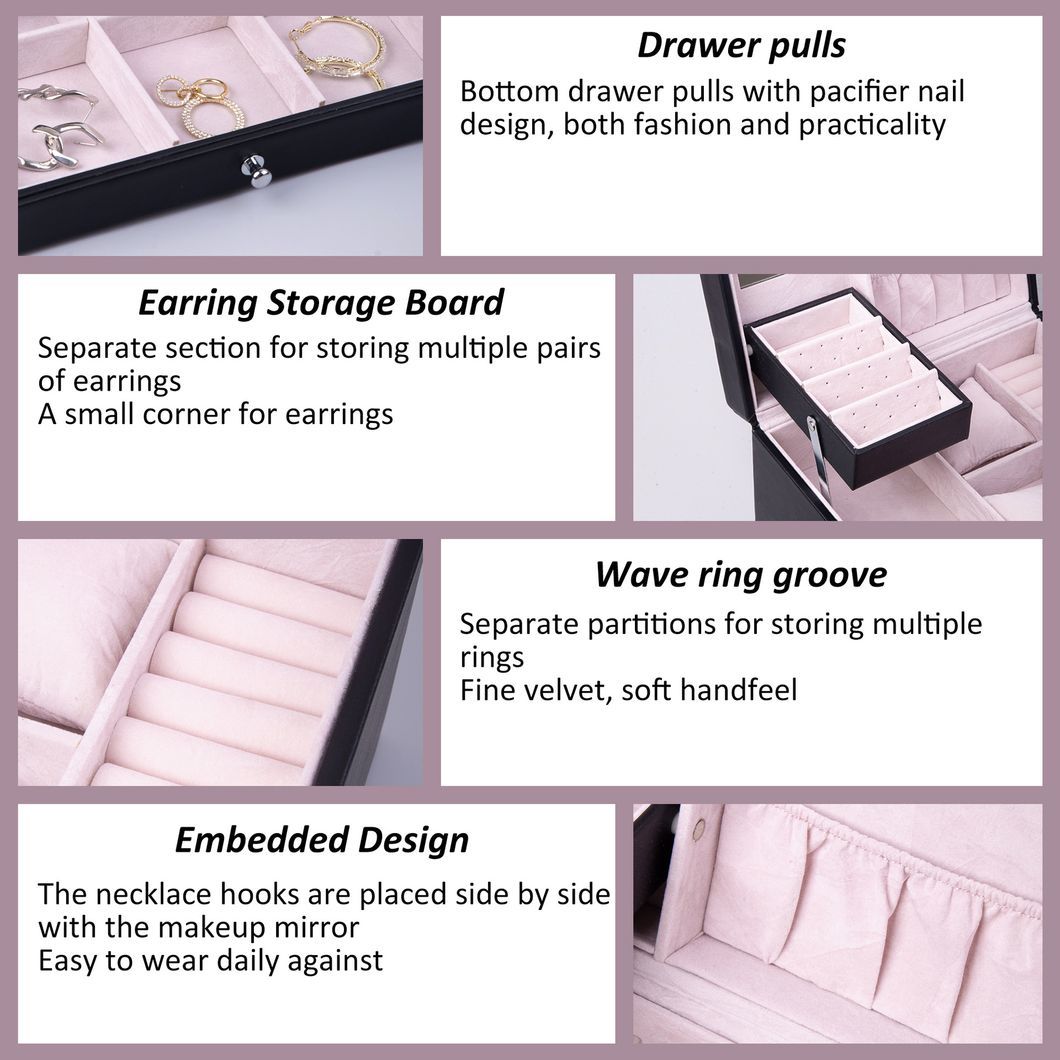 Wholesale Luxury PU Leather Jewelry Set/Ring/Eearring/Necklace/Bracelet/Watch Storage Box