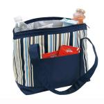 Multifunctional Canvas Cooler Tote Bag Light Blue Convenient Outside Pocket