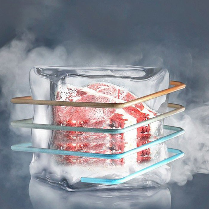 Open Supermarket Island Freezer Automatic Defrosting Horizontal Display