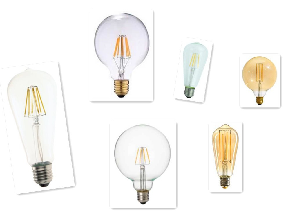 LED Filament 6w A60 620 Lumen LAMP Retro Saving Energy Indoor Chips Transparent Glass Bulb House Office Used EU Model
