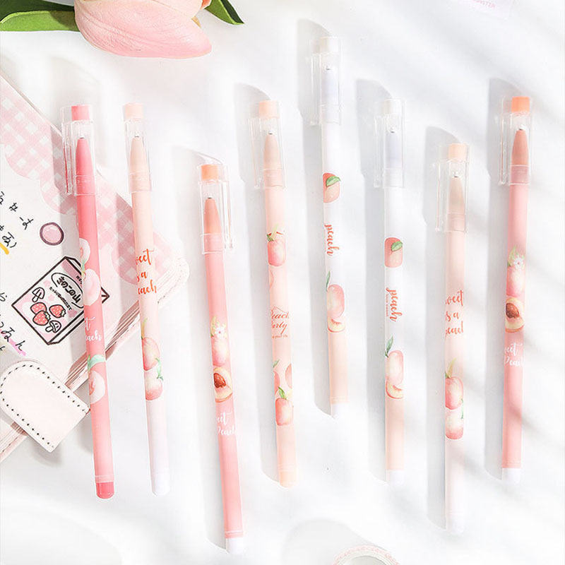 12pcs/box Cute Fruit Gel Pen Set for Student Writing 0.5mm Writing Width Novelty Design