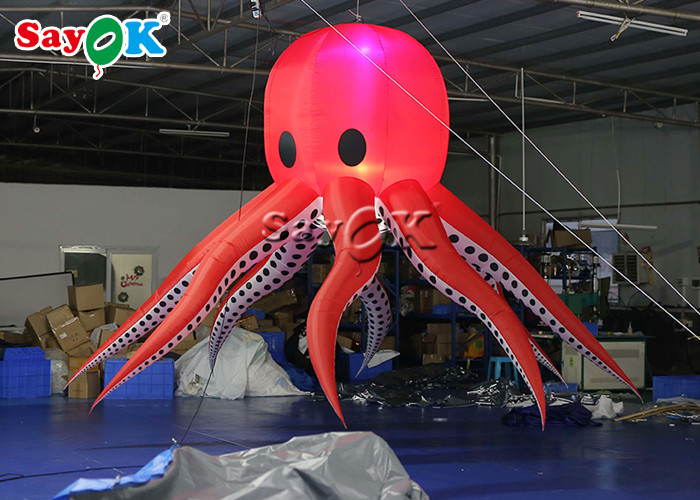 Red 190T Nylon Octopus Tentacles 3m Inflatable Lighting Decoration