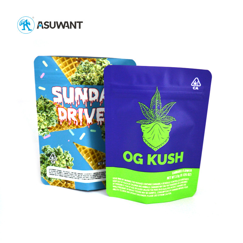 Edible Mylar Food Bags Aluminum Plastic Bags Smell Proof Weed Packaging