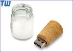 Waterproof Glass Bottle 16GB USB Memory Stick Cork Design Information Storage